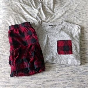 Empyre Red Plaid Flannel Pajama Set